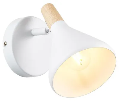 Image de Applique murale Brilliant Amelia, blanc/bois, max. 18 W, E14, sans ampoule, orientable