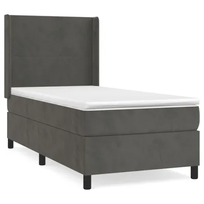 Produktbild von vidaXL Boxspringbett mit Matratze Dunkelgrau 90x200 cm Samt
