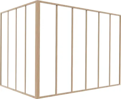 Produktbild von Verglaste industrielle Eckwand aus pulverbeschichtetem Aluminium - B 180 x B 120 x H 130 cm - Natürliches Licht - BAYVIEW