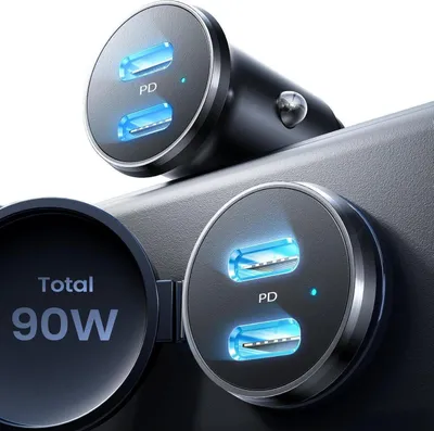 Obrázok produktu pre LISEN 90W Cigaretový zapaľovač USB C Distribučná nabíjačka do auta čierna