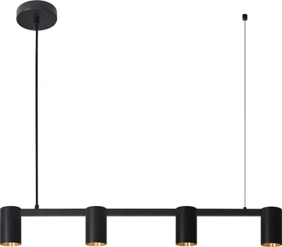 Immagine prodotto di Faretto spot Maribel nero e oro 4xGU10x10W in alluminio, dimensioni: 100x82x6 cm, IP20, Polux