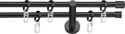 Produktbild von SN Deco - Stilgarnitur Lille, 19 mm, 2-Lauf, schwarz, 400 cm (4x200 cm inkl. Verbinder)