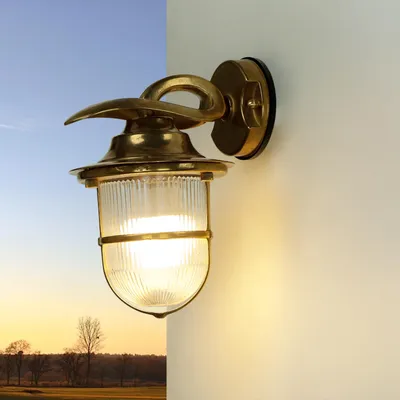 Produktbild von Außenlampe Messing IP64 Maritim E27 Wandleuchte Haus Hof Schiffslampe
