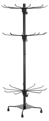 Produktbild von Drehbarer Verkaufsständer mit 3 Etagen aus Metall, Schwarz, Ideal für Schmuckpräsentation und Accessoires