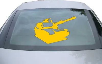 Produktbild von Indigos UG - Aufkleber Heckscheibe & Motorklappe DE2928 - gold - 600x400 mm - Panzer - Auto Scheiben Fenster Heckklappe Tuning Racing JDM - Die cut