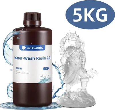 Immagine prodotto di resina per stampa 3D, a basso odore, compatibile con stampanti LCD, trasparente 5 kg