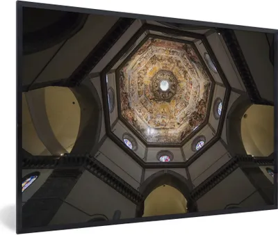 Produktbild von MuchoWow® Gerahmtes Poster Florenz - Decke - Kathedrale 90x60 cm - Poster mit Schwarzem Bilderrahmen Wandposter Rahmen Foto Bilder - Fotorahmen - Foto-Plakat
