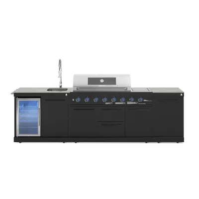 Produktbild von EMPIRE M1 Outdoorküche | 6-Brenner Gasgrill | Cool-Clean | Prep Schwarz