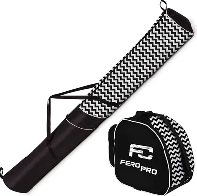 Zdjęcie produktu dla Pokrowiec na narty SET, 170 cm, ZIG ZAG, na kijki, buty i kask, wodoodporny, kompaktowy [053]
