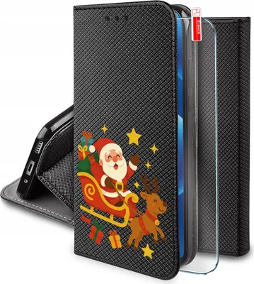 Productafbeelding van Hoesje voor de Motorola Moto G35 5G met magneetsluiting, kerstmotieven, inclusief beschermend glas (9H)