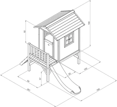 Imagen del producto de AXI Beach Lodge XL Casa infantil de Madera con Tobogan Verde | Casita de Juegos para ninos de Jardin / exterior | Parque infantil en Blanco