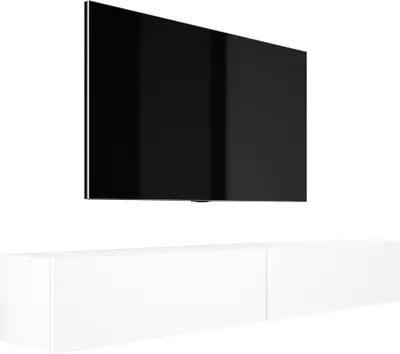 Image de MEUBLE TV : Blanc mat, (2 x 100 cm) x 34 x 32 cm