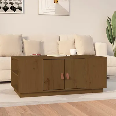 Produktbild von The Living Store Couchtisch Honigbraun 100x50x41 cm Massivholz Kiefer
