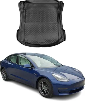 Image de OMAC Tapis De Coffre pour Tesla Model 3 2017-2024 en caoutchouc Noir