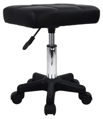 Image de Tabouret à roulettes rectangulaire - Fauteuil pivotant à hauteur réglable pour spa et salon de beauté