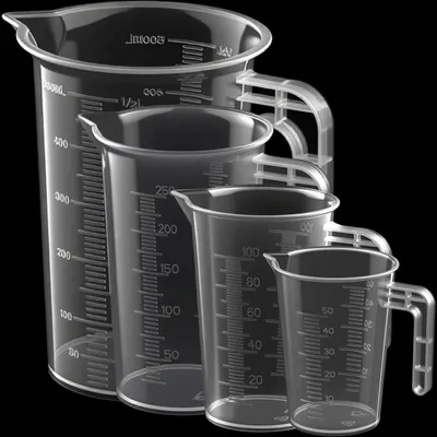Produktbild von Messbecher Set 4-teilig Transparent Hitzebeständig 50ml 100ml 250ml 500ml