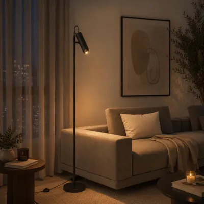Productafbeelding van Leeslamp Nessi zwart met goud, AI-gegenereerde afbeelding