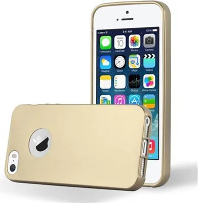 Produktbild von Cadorabo Schutzhülle für Apple iPhone 5 / 5S / SE 2016 Hülle in Gold Handyhülle TPU Silikon Etui Cover Case