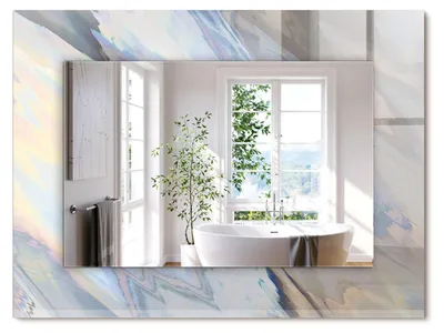 Produktbild von Abstrakte farbige Muster – Rechteckiger Spiegel mit Druck 80x60 cm – Modern - Dekorativ für die Wand