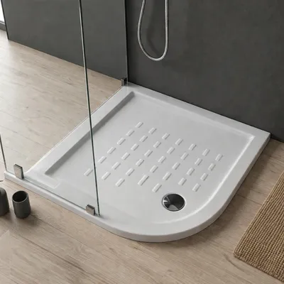 Produktbild von Keramik-Viertelkreisduschwanne 90X90X5,5cm | Linea