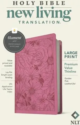Obrázok produktu pre NLT Large Print Premium Value Thinline Bible, Filament Enabled (Leatherlike, Garden Pink)