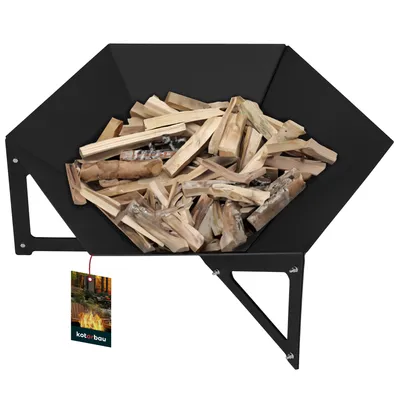 Obrázek produktu pro KOTARBAU® Ohnivá mísa s nožičkami Ohnivá mísa z nerezové oceli Venkovní šestihranné ohnivé mísy na zahradu 64 cm x 56 cm Šestiúhelník pro táborák a kempování Venkovní ohnivé koše na ohniště