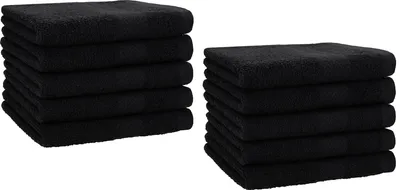 Produktbild von Betz 10 Stück Gästetücher 30x50 cm PREMIUM 100% Baumwolle Set Händehandtücher  Farbe: schwarz