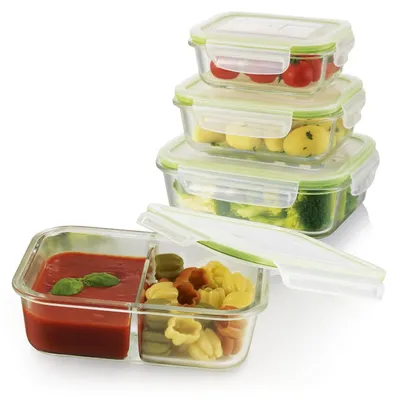 Produktbild von Set aus 4 luftdichten Glasbehältern