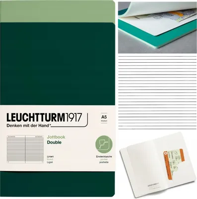 Obrázek produktu pro LEUCHTTURM1917 A5 Jottbook, dvojbalení, linkované