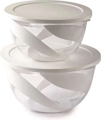 Produktbild von 2er Salatschüssel-Set Weiß, 3L und 5L, bruchfest, spülmaschinengeeignet