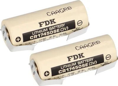 Produktbild von 2x FDK Lithium 3V Batterie CR 17450SE A - Zelle U Lötfahne Temperaturbereich -40 - +85°C
