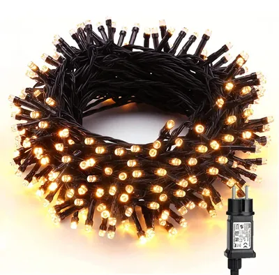 Lichterkette 20 m, 200 LEDs, warmweiß, 8 Modi, wasserdicht