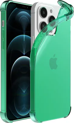Produktbild von Smartphonica iPhone 12 Pro Max  transparente stoßfeste Silikonhülle mit Bumper - Grün