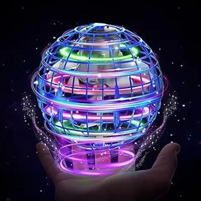 Produktbild von Fliegender Balls 2026, Flying Ball mit Led-Beleuchtung, Orbi Ball Drohne Hover Toy Flying Spinner Geschenke für Jungen Mädchen Kinder 6-12 Jahre Flying Orb Ball Spielzeug Blau