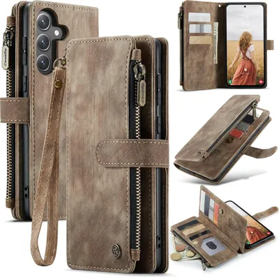 Produktbild von Samsung Galaxy S25 FE Hülle - CaseMe C30 Klapphülle mit Brieftasche - Braun