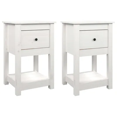 Zdjęcie produktu dla vidaXL Szafki nocne 2 szt. Biały 40x35x61,5 cm lite drewno sosnowe