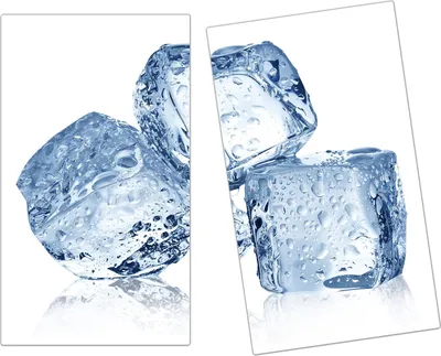 Produktbild von Spritzschutz Herdabdeckplatte Schneidebrett aus Glas Drei Eiswürfel 2-Teilig (60x52cm)