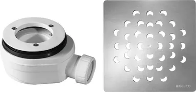 Produktbild von Gelco Duschwannen Siphon, Durch. 90mm, DN40, Chrom Abdeckung