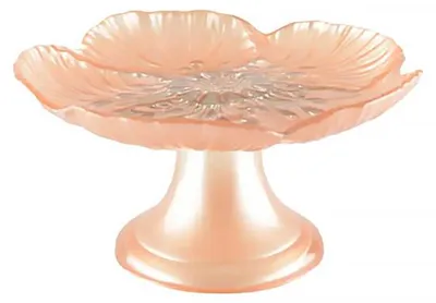 Produktbild von Servierplatte für Gebäck und Kuchen aus Glas, lachsfarben, 16x16x2 cm