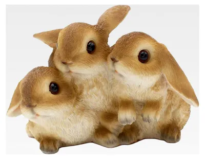 Produktbild von Dekofigur Hasenfamilie, dekorative Hasenfigur, Höhe 12 cm aus Kunststein, handgefertigt