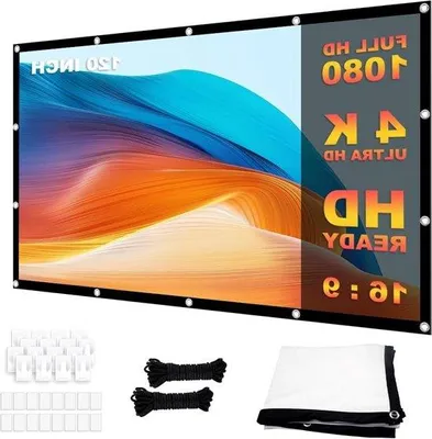 Obrázok produktu pre Prenosný projektor s uhlopriečkou 120 palcov, pomerom strán 16:9, HD, bez zvrásnenia
