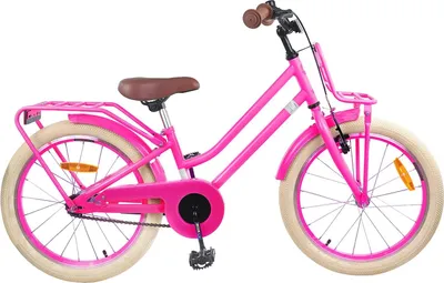 Image de Vélo enfant 18 pouces pour les 5-7 ans, rose foncé