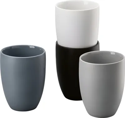 Produktbild von Rosenthal The mug+, Set, 0,28 l, Schwarz, Blau, Grau, Weiß, Porzellan, Becher, Universal