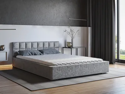 Produktbild von Furmeb24 Polsterbett HUGO - 200 x 200 cm - AMV4335 hellgrau