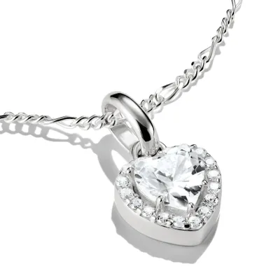 Produktbild von THOMAS SABO Charm-Anhänger Herz mit Steinen Connect Silber Recyceltes 925 Silber