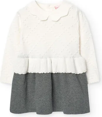 Produktbild von Boboli Knitwear Combined Kleid Weiß,Grau 8 Years Weiß,Grau 8 Years