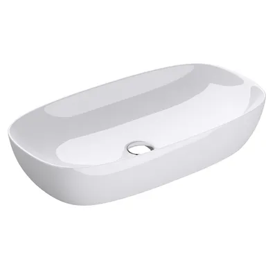 Produktbild von doporro Aufsatzwaschbecken Keramik Waschbecken Waschschlae 700x370x135 mm Gäste-WC weiß glänzend Handwaschbecken Waschtisch Brüssel104