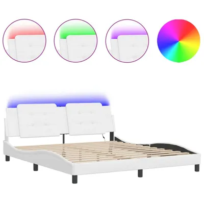 Productafbeelding van Bedframe met LED zonder matras "Zadar" wit 180x200 cm