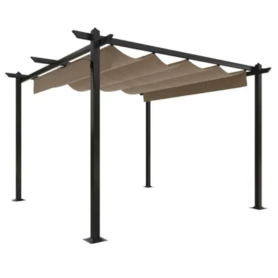 Immagine prodotto di vidaXL Padiglione con tetto estensibile 3x3 m Taupe