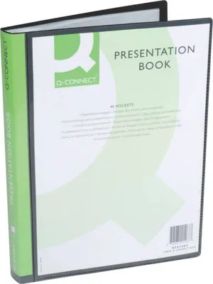 Zdjęcie produktu dla Q-Connect® KF01267 Panoramiczny folder na rękawy - 40 rękawów, czarny
